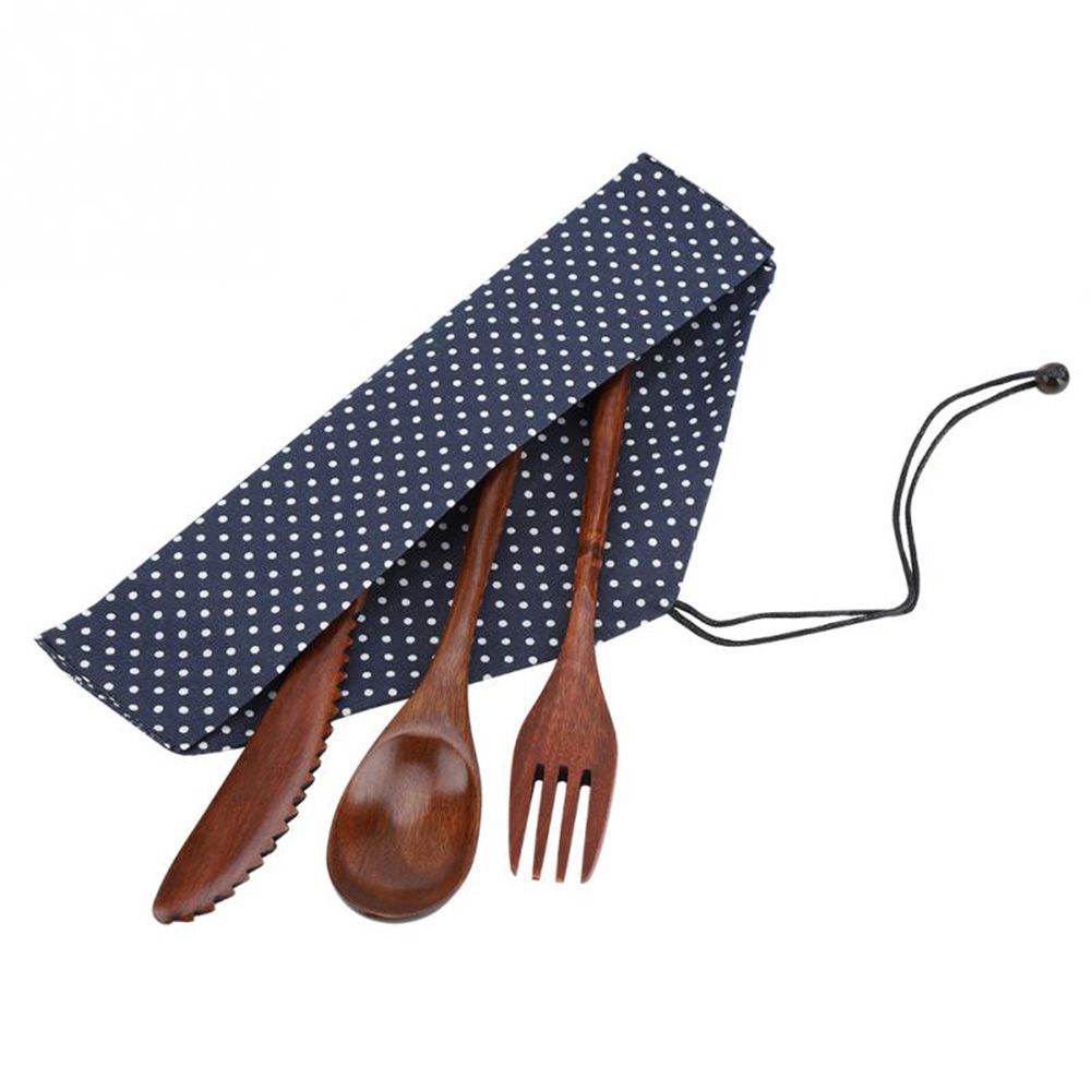 Bamboo Cutlery - Tableware Cutter Spoon Fork Wooden Cutlery