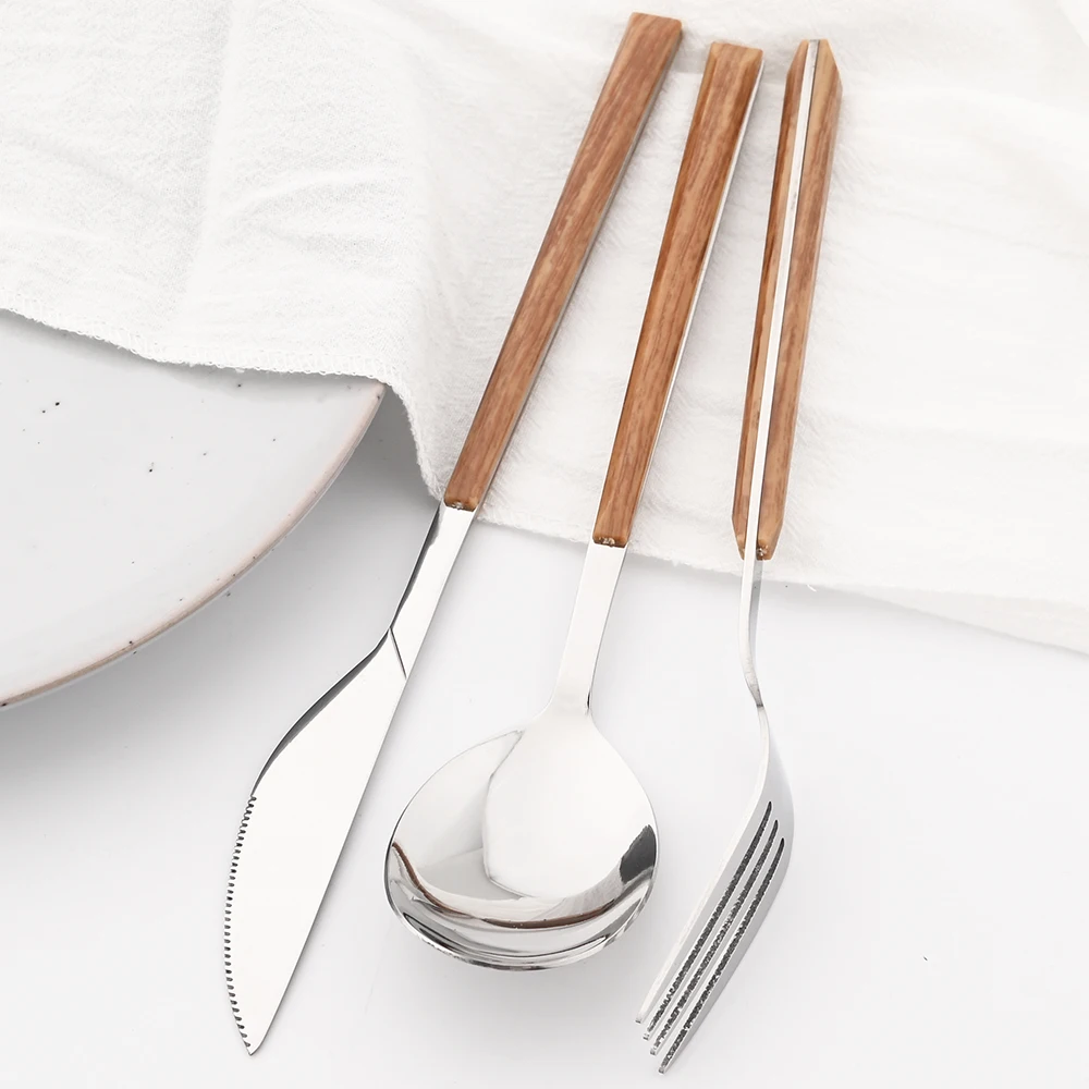 16/24/30Pcs Stainless Steel Im - огляд і ціна Bamboo Cutlery