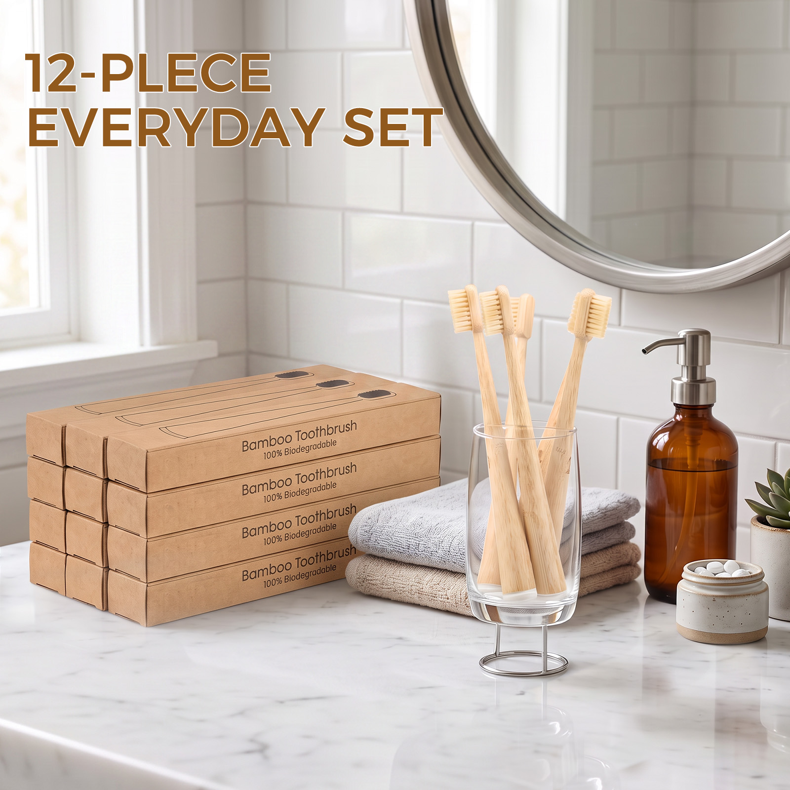 12Pcs Natural Bamboo Toothbrus - огляд і ціна Bamboo Toothbrush