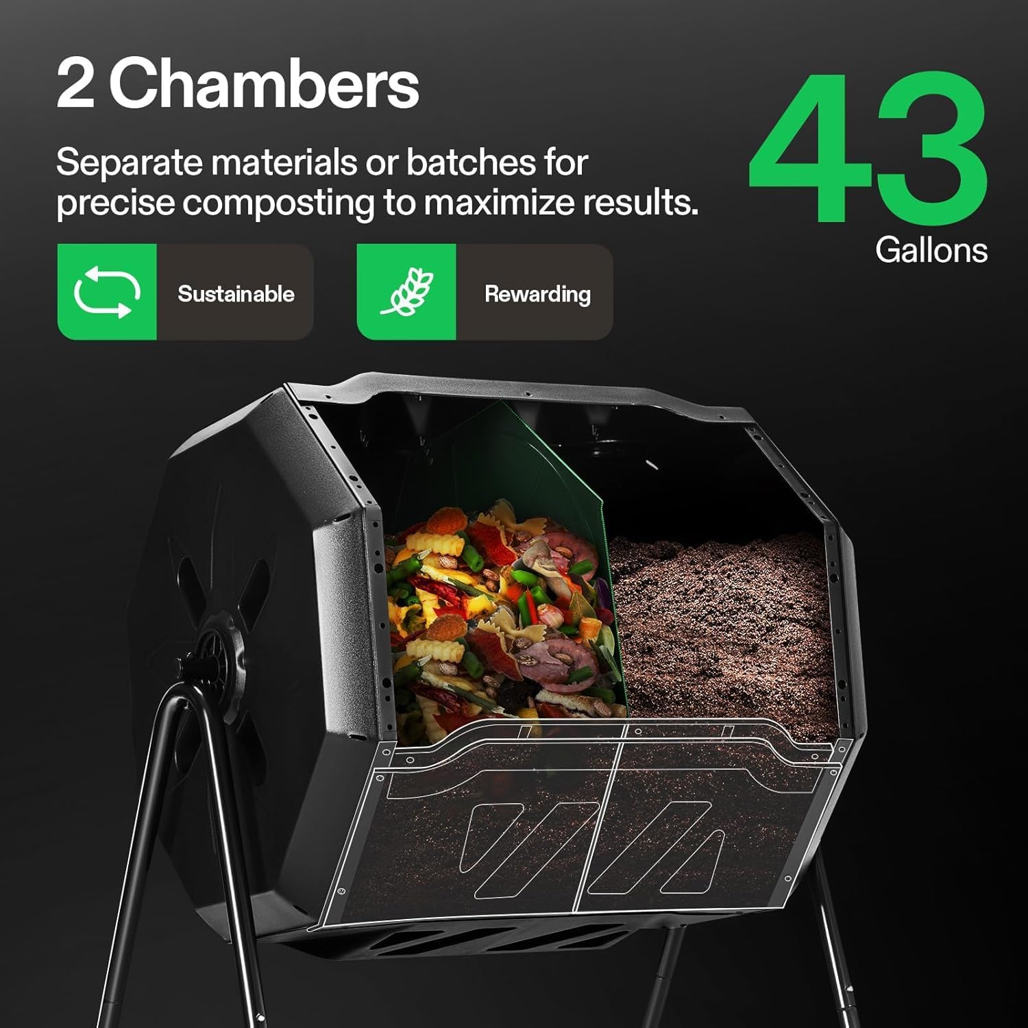 VIVOSUN Outdoor Tumbling Compo - огляд і ціна Compost Bin
