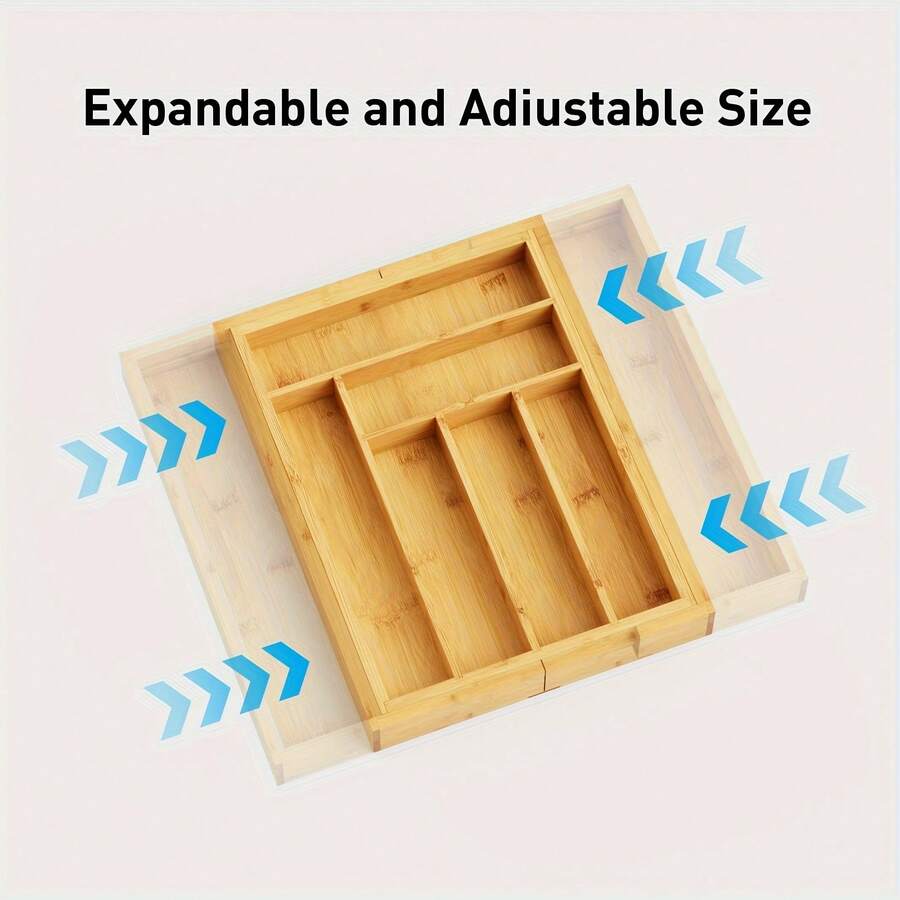 Bamboo Drawer Organizer, Expan - огляд і ціна Bamboo Cutlery